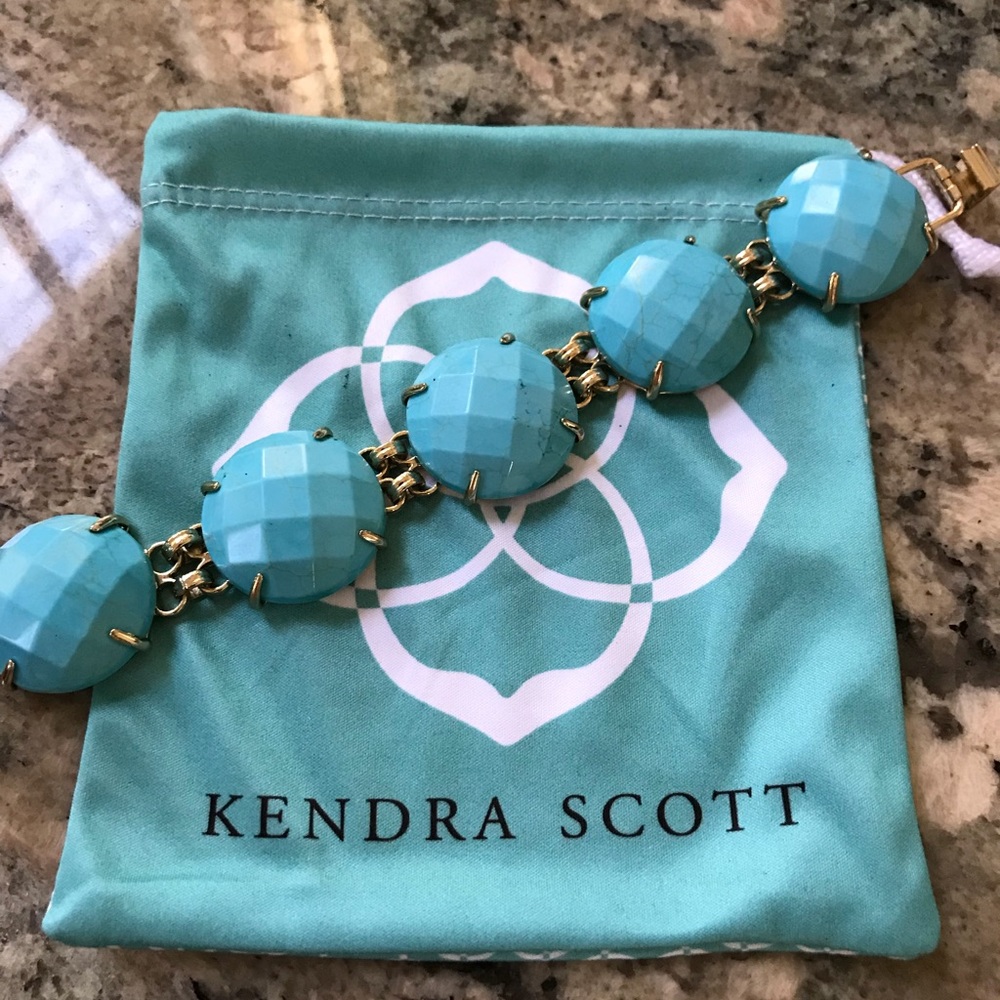 Kendra Scott Turquoise Blue Faceted Stone Bracelet